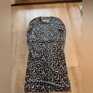 Tory Burch Leopard Print Long Sleeve Dress